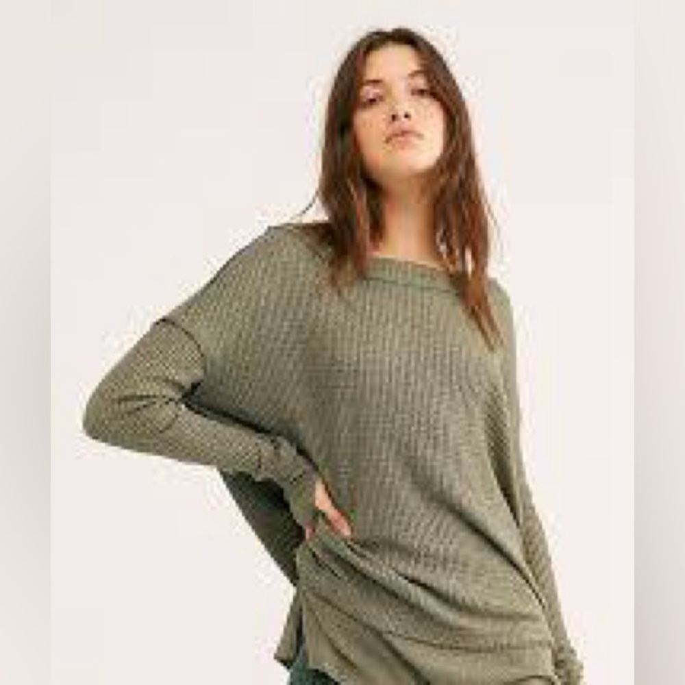 Free people waffle long sleeve top